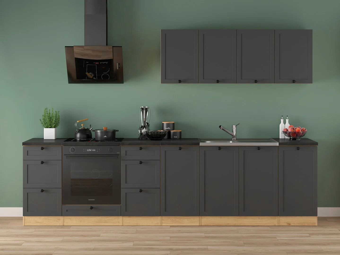 300 cm Graphite NovaLine Complete Kitchen Set