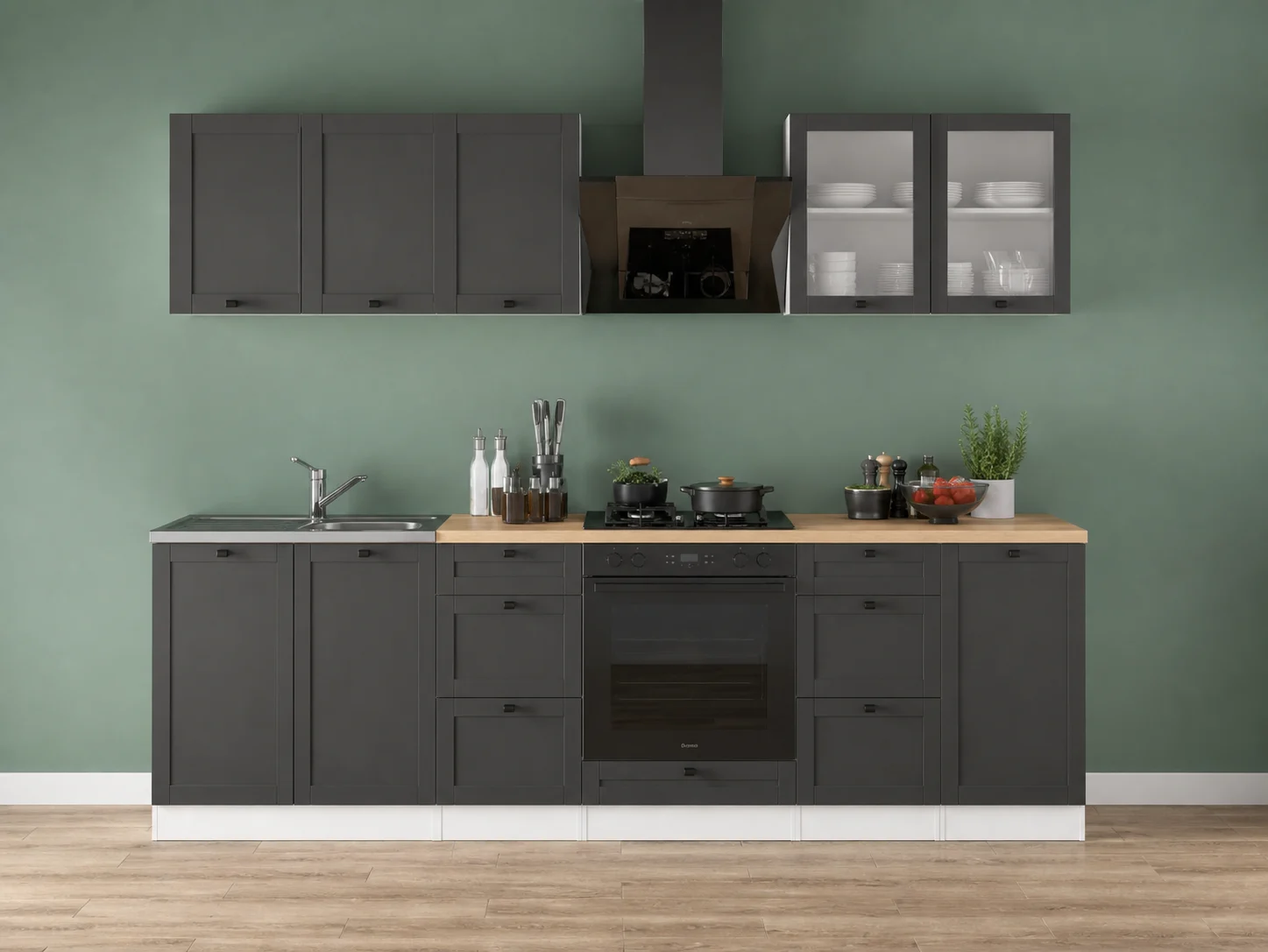 260 cm Graphite Complete Kitchen Set